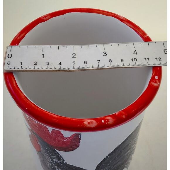 CERAMIC KITCHEN UTENSIL HOLDER/WINE HOLDER-Made in Italy-Hand Painted-Rooster - Picture 10 of 10